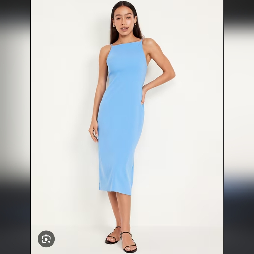 Sleeveless Rib Knit Midi Dress
